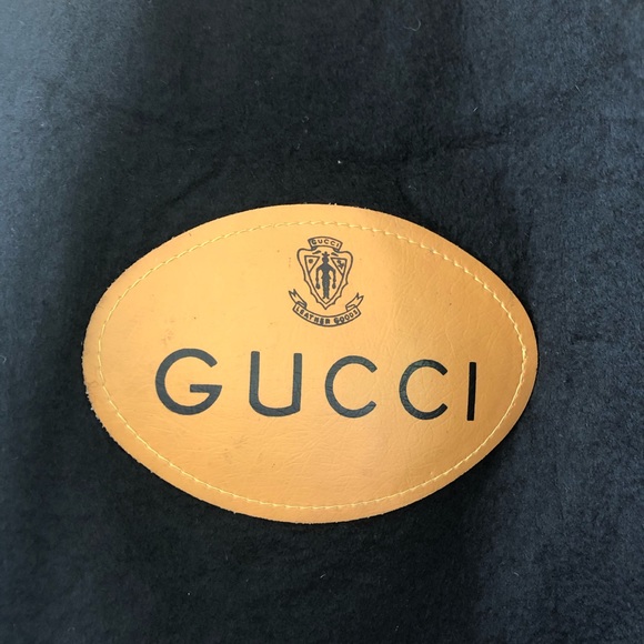 Gucci Vtg Black Felt/Brown Leather Shoppers Tote - Picture 4 of 8